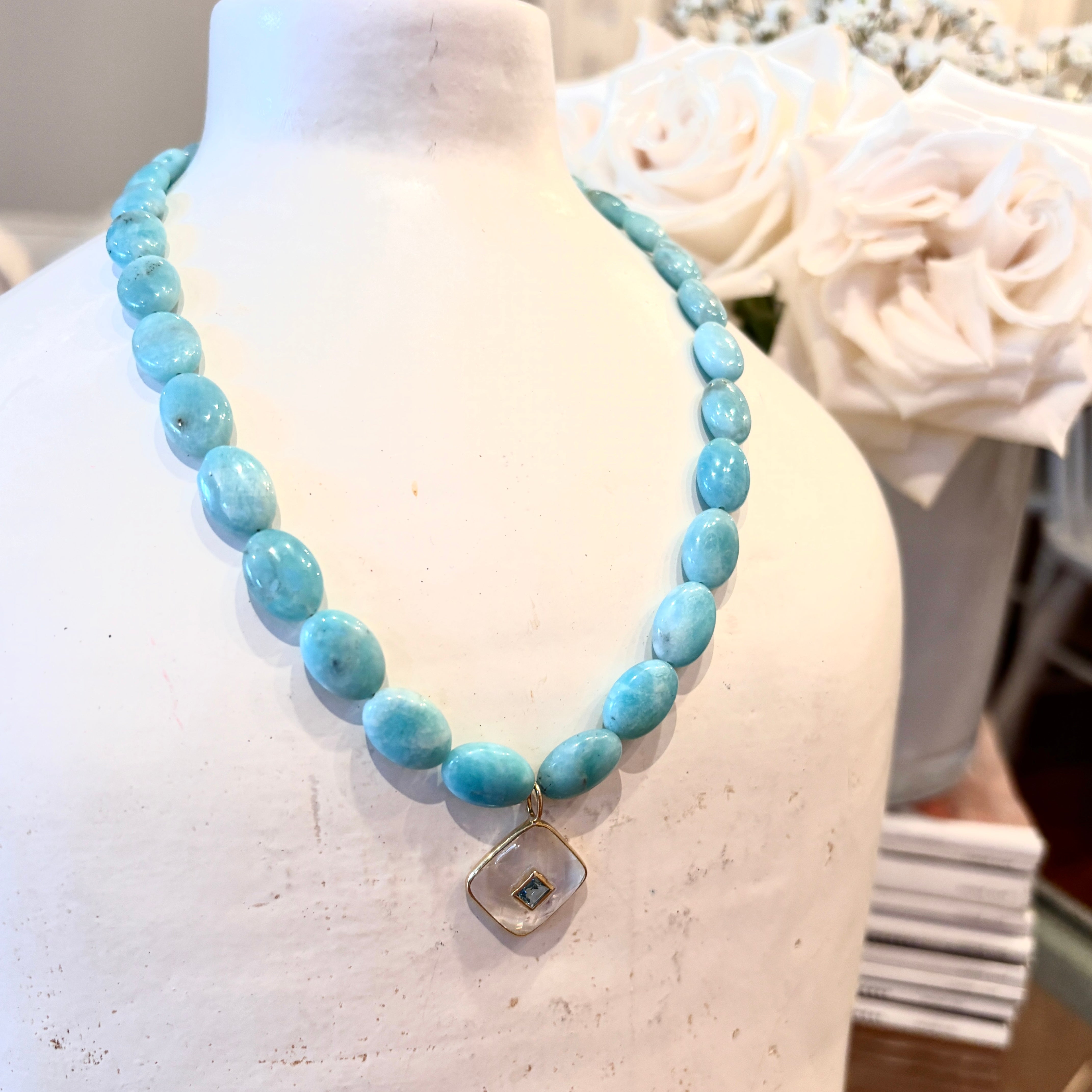 Blue Topaz Utilities Necklace Blue Topaz Blue Morpho Butterfly