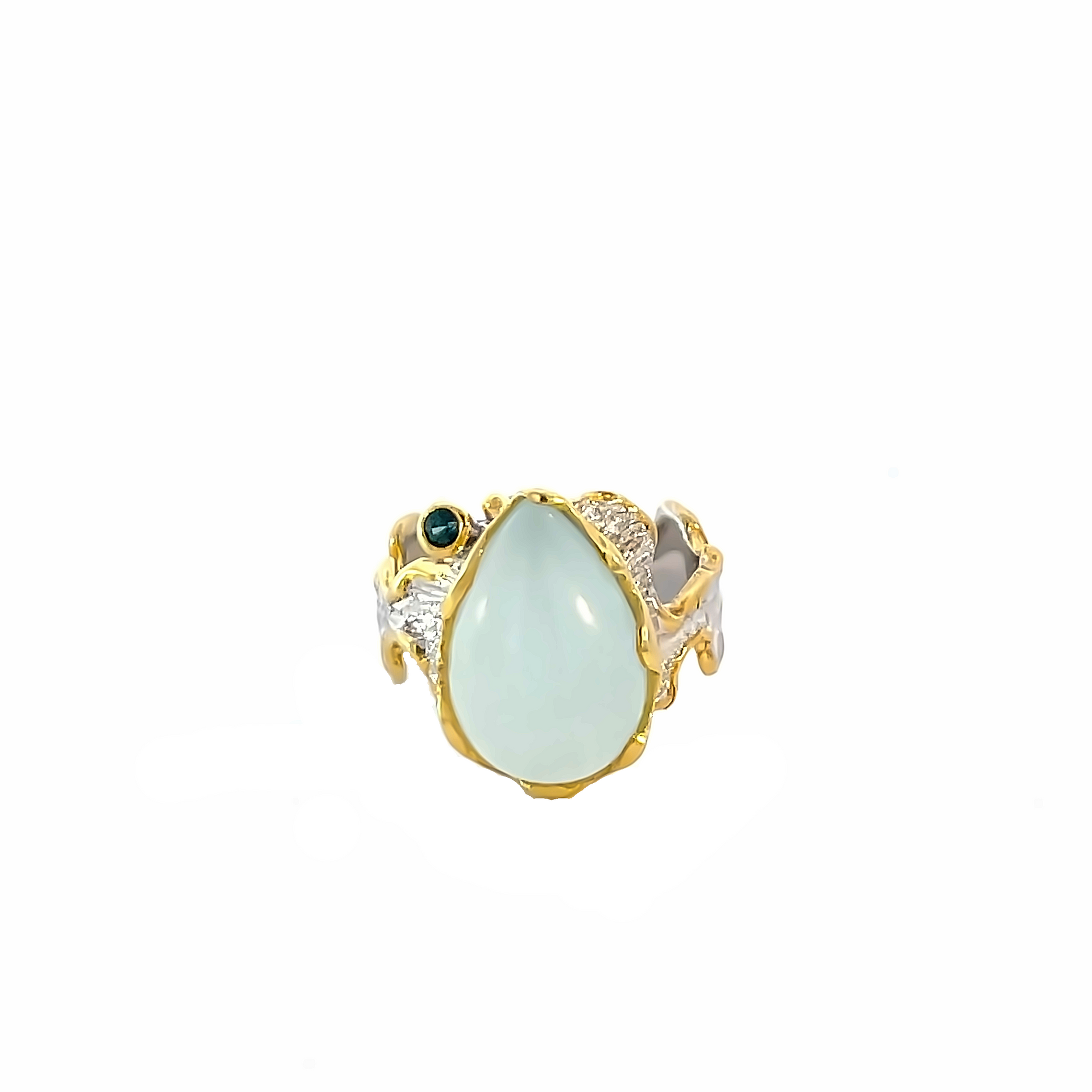 Skylar Ring - Blue Topaz and Moonstone Gold
